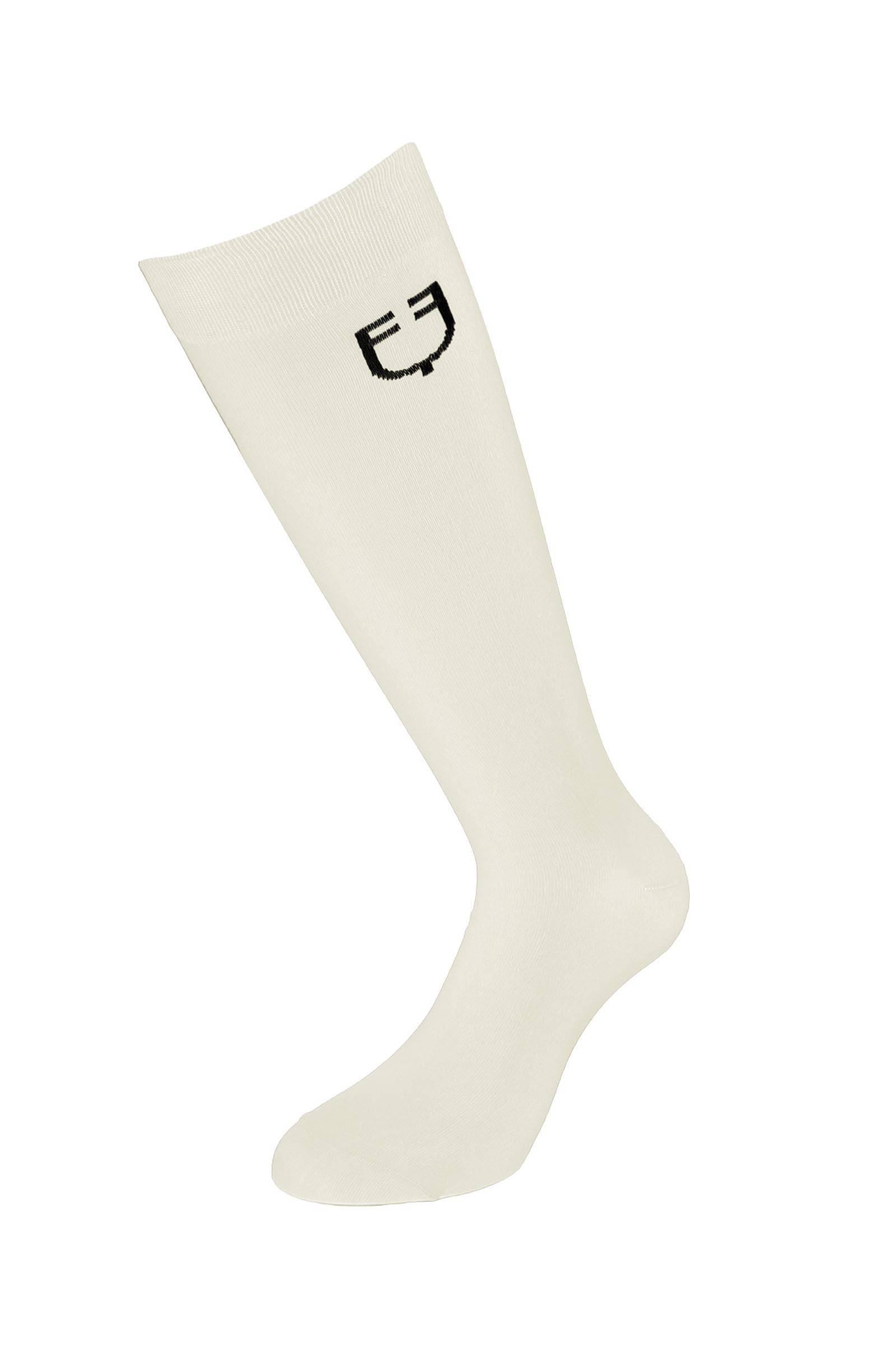 Antique White/Black Equestro SS2026 Unisex leichte Basic Socken