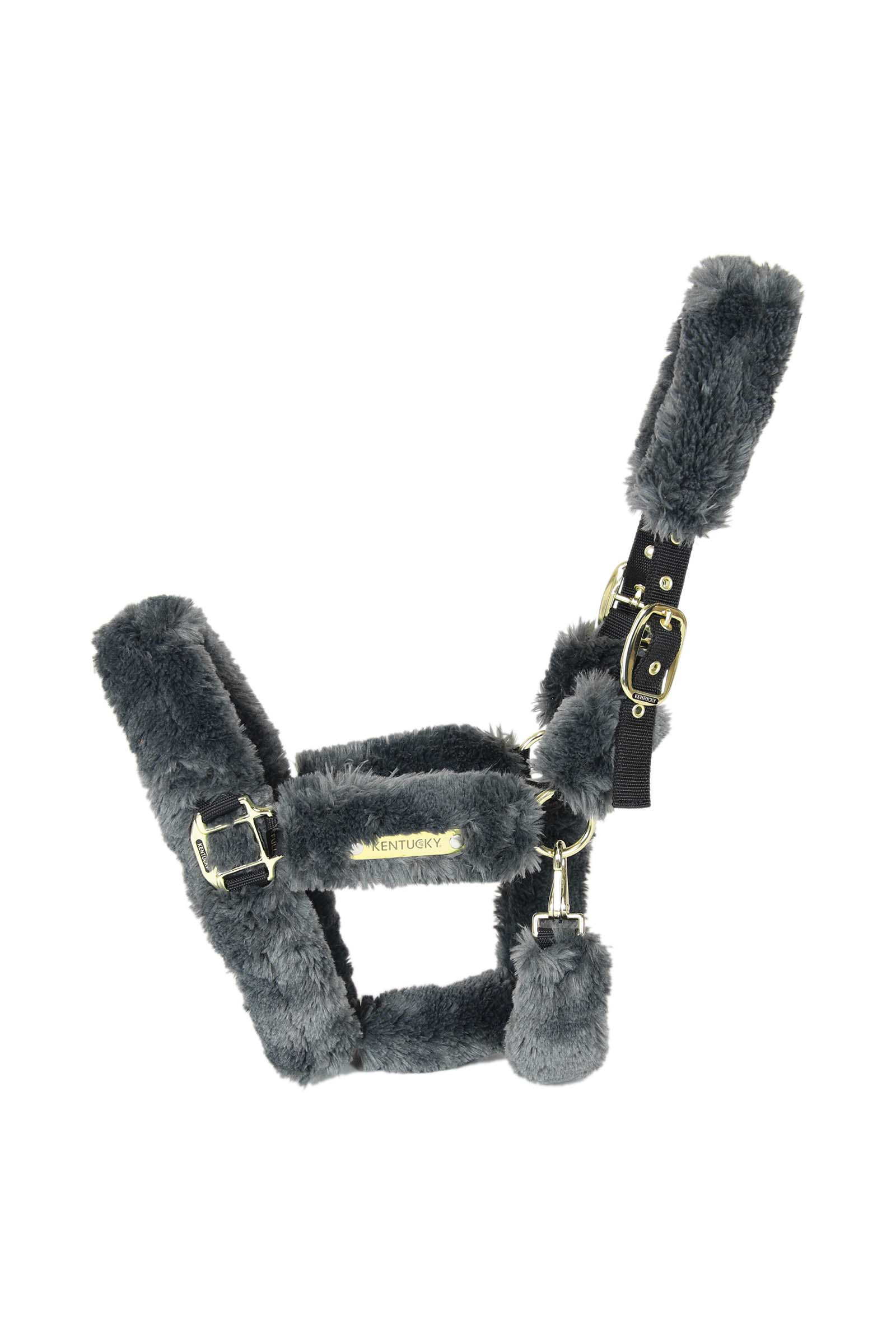 Grey Kentucky Horsewear Lammfell Transport-Halfter