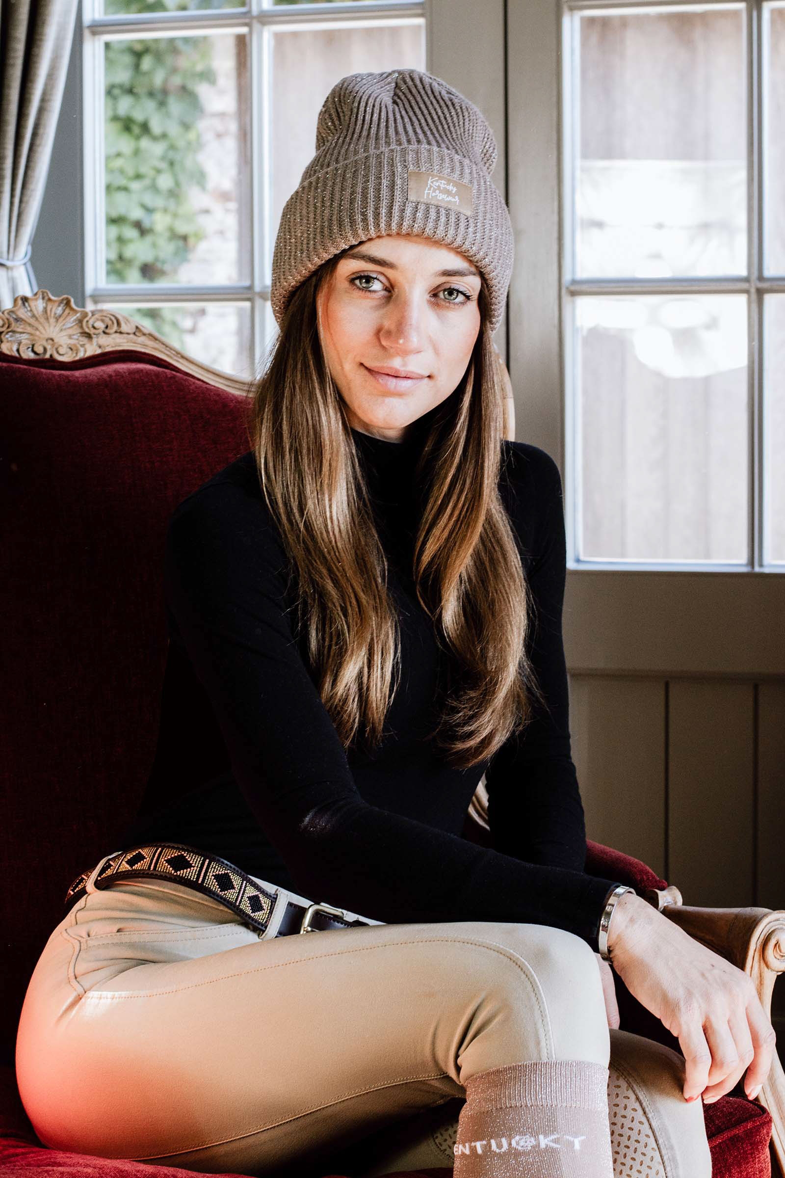 Beige Kentucky Horsewear Glitter Mütze