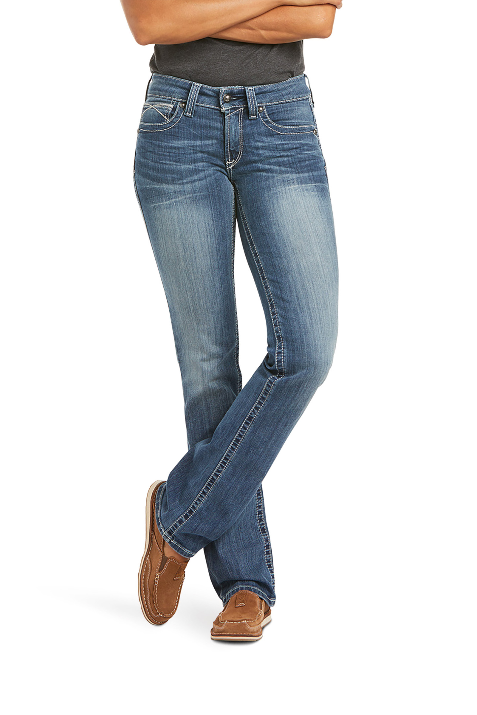 Rainstorm Ariat Real Stretch Icon Straight Jeans für Damen