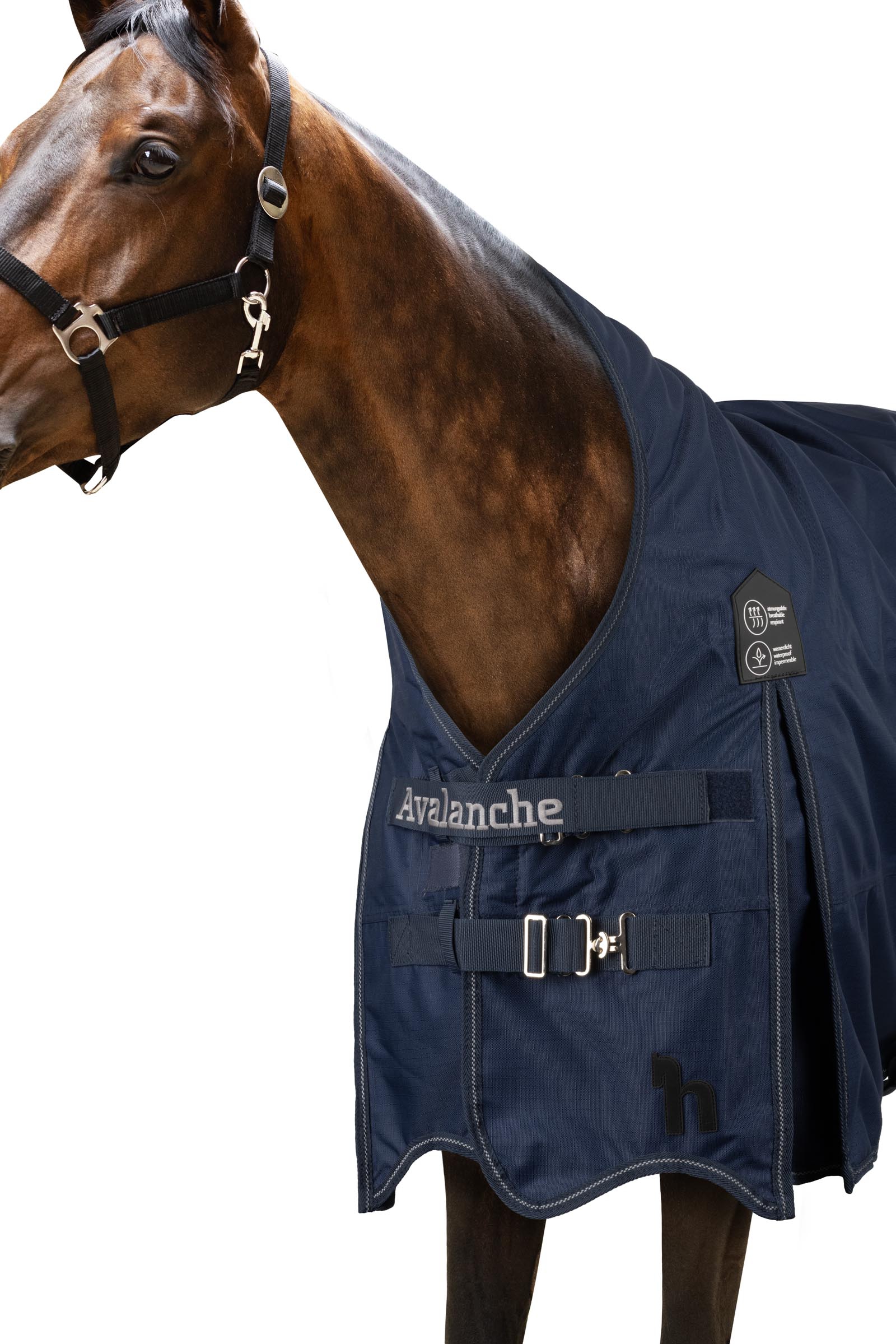 Horze Avalanche Regendecke mit hohem Hals, 150g