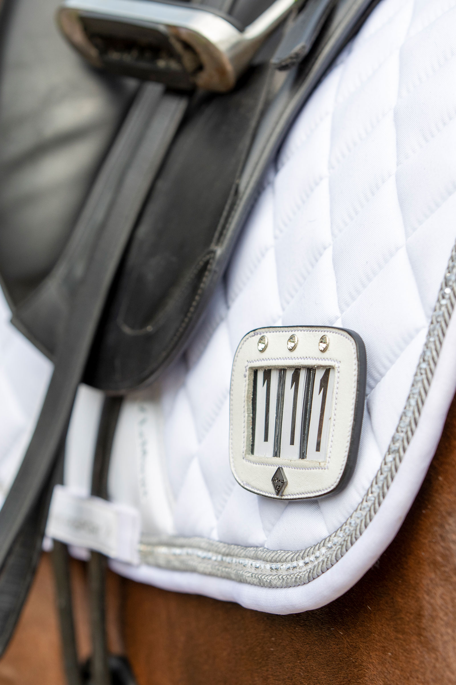 LeMieux Startnummernhalter für den Sattel mit Glitzersteinen