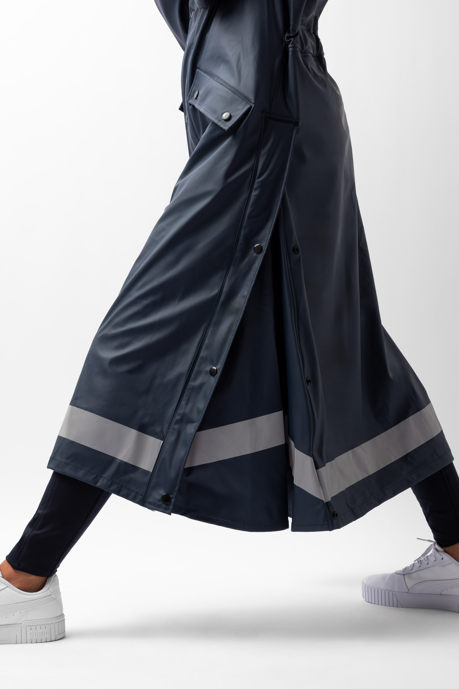 Horze Hazel Langer Damen-Regenmantel mit Schlitzen