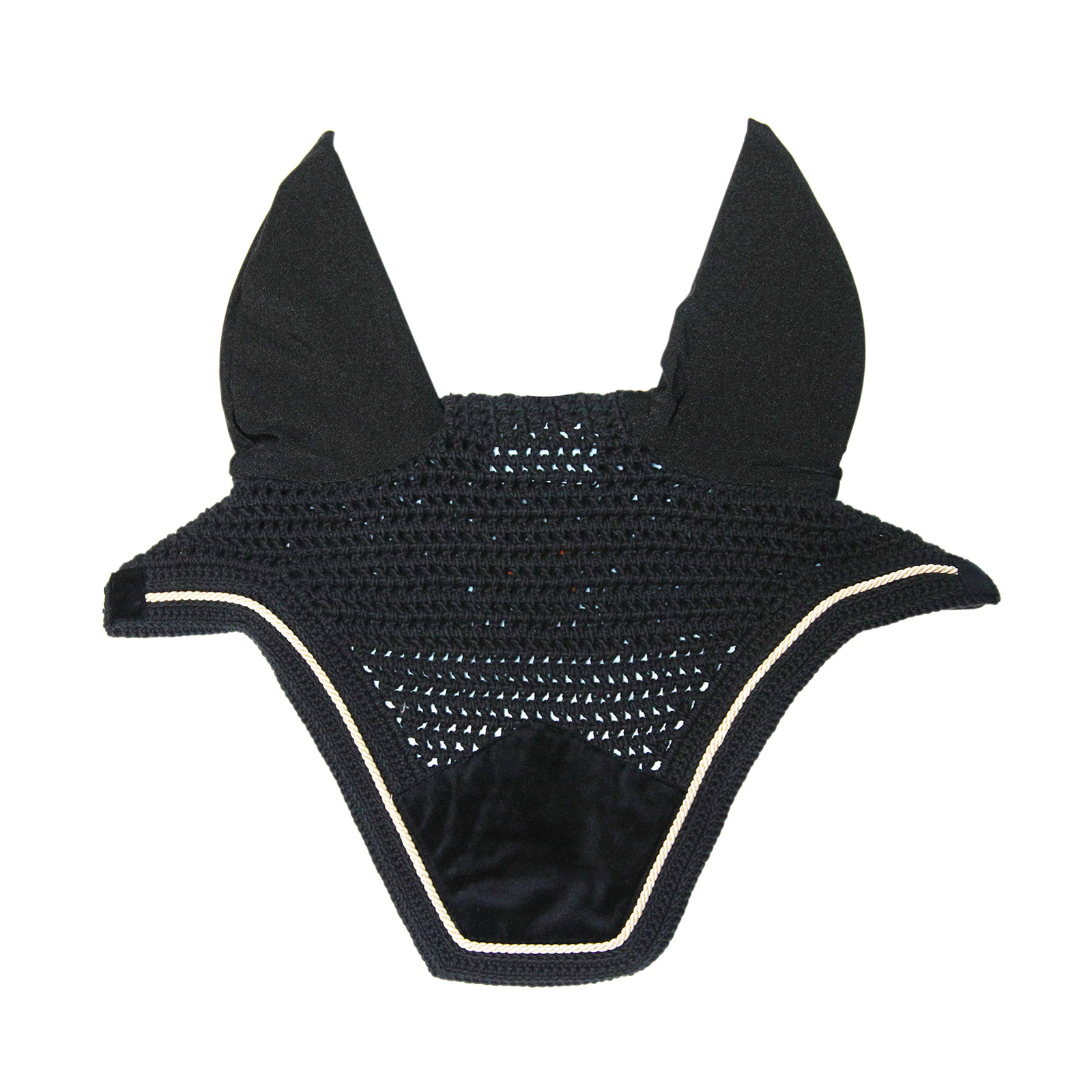 Black Kentucky Horsewear Wellington Velvet Basic Fliegenhaube