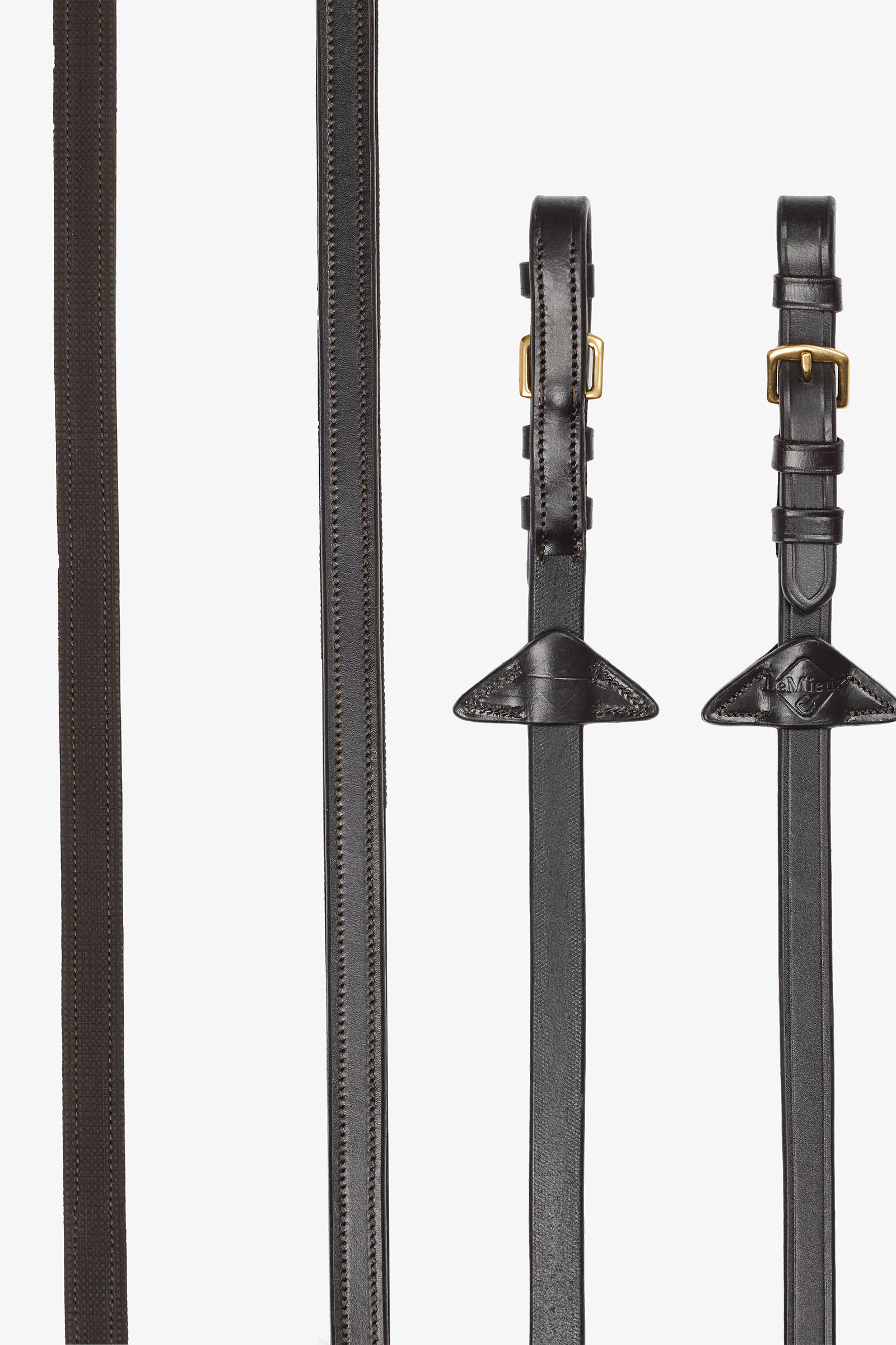 Brown/Brass LeMieux Rubber Half Lined Gummizügel