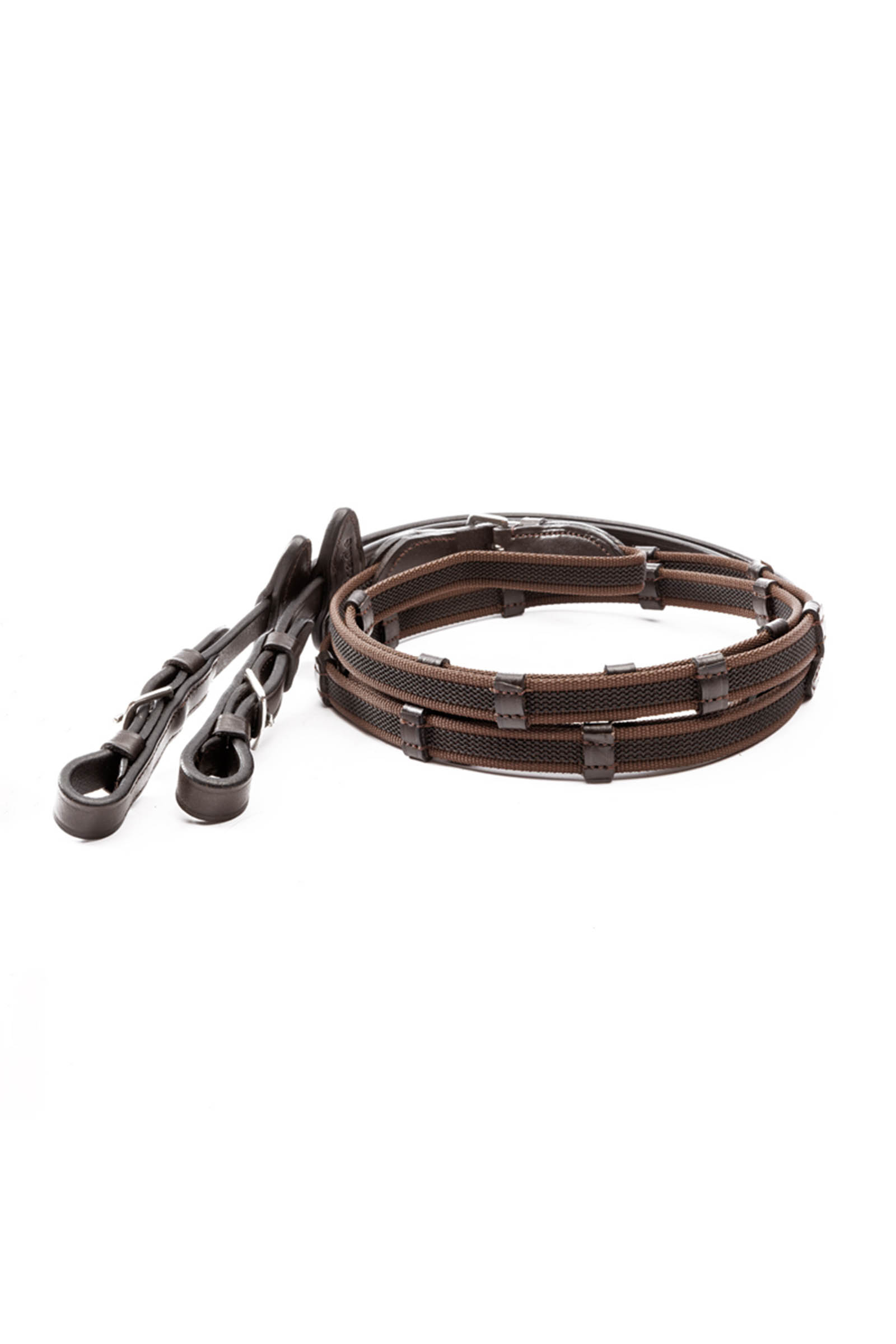 Kavalkade Double Ridge Rubberised Reins With 10 Stops, 16 mm
