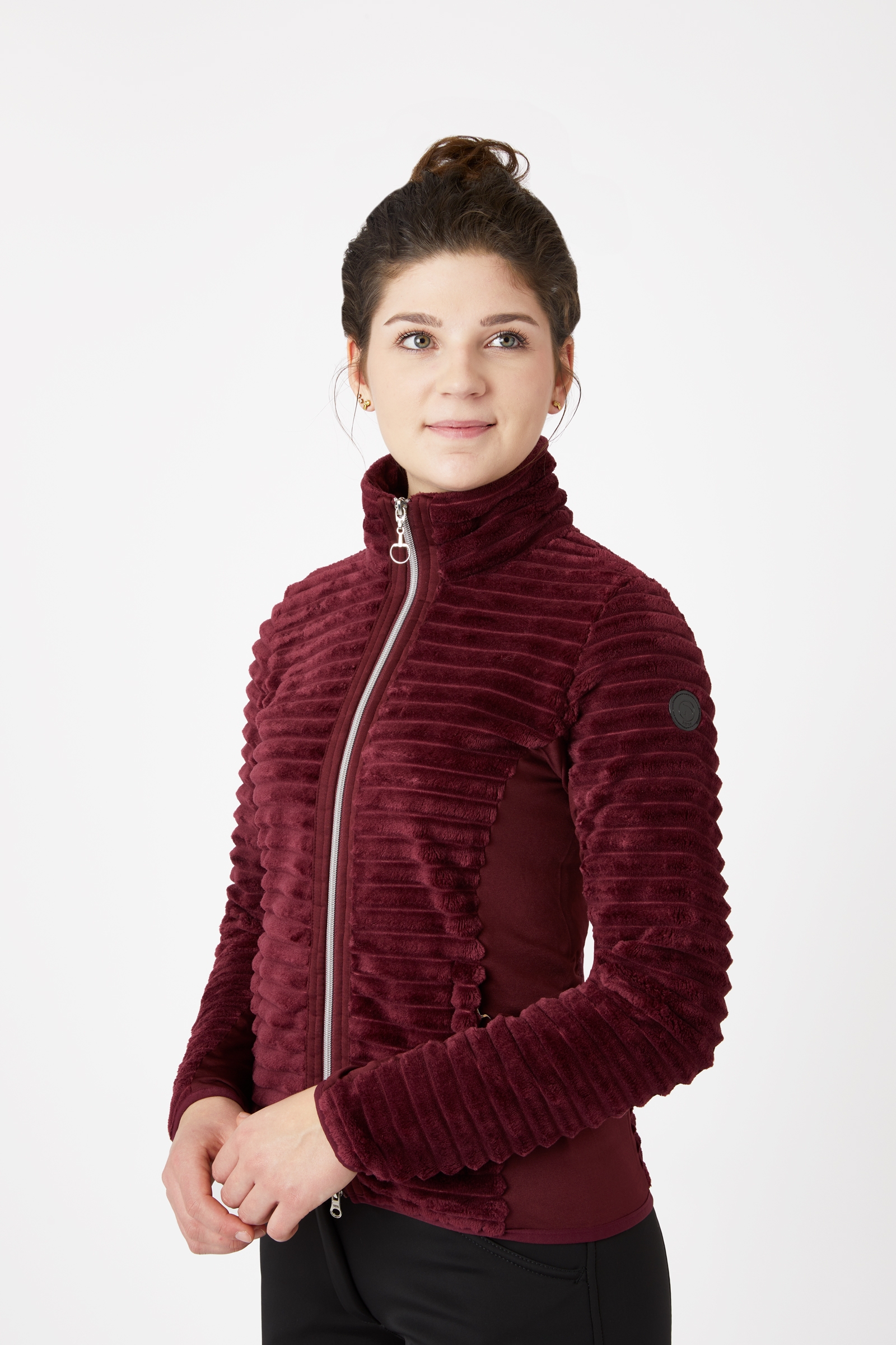 Horze Della Gestreifte Fleece Reitjacke