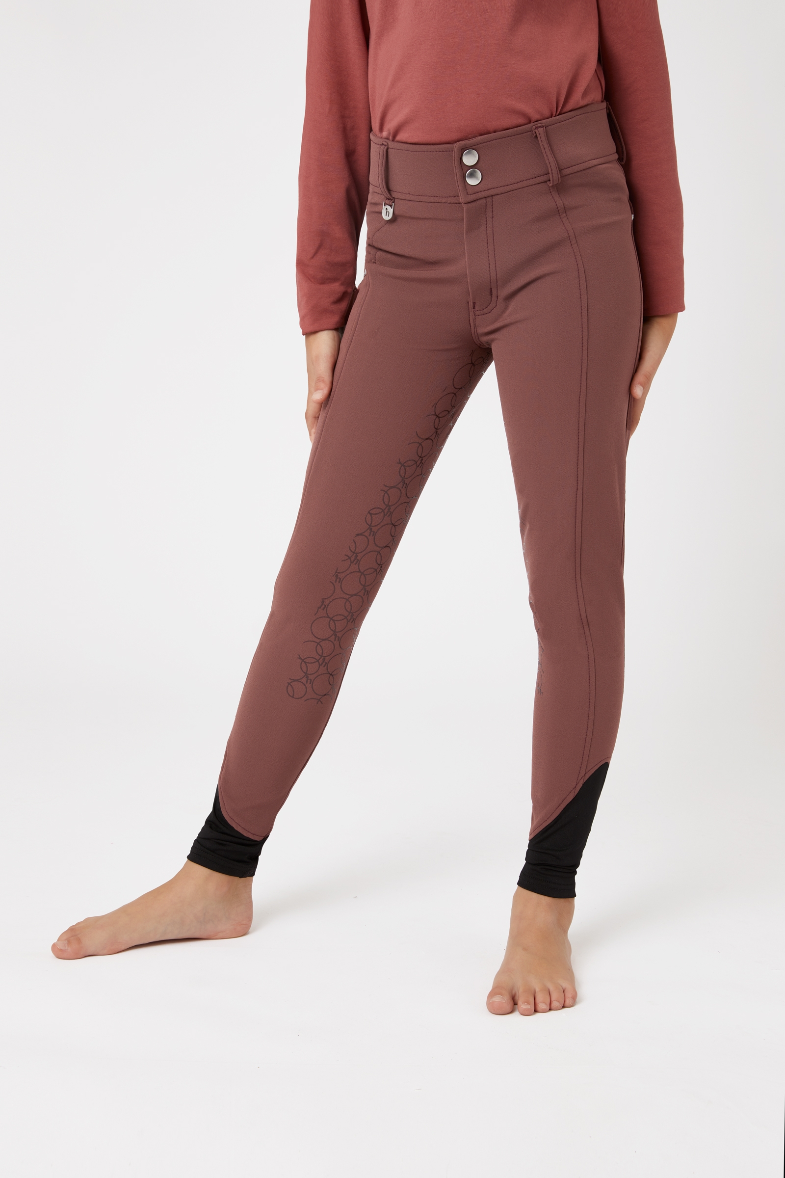 Horze Leighton Teens Vollbesatzreithose mit Silikongrip und Handytasche