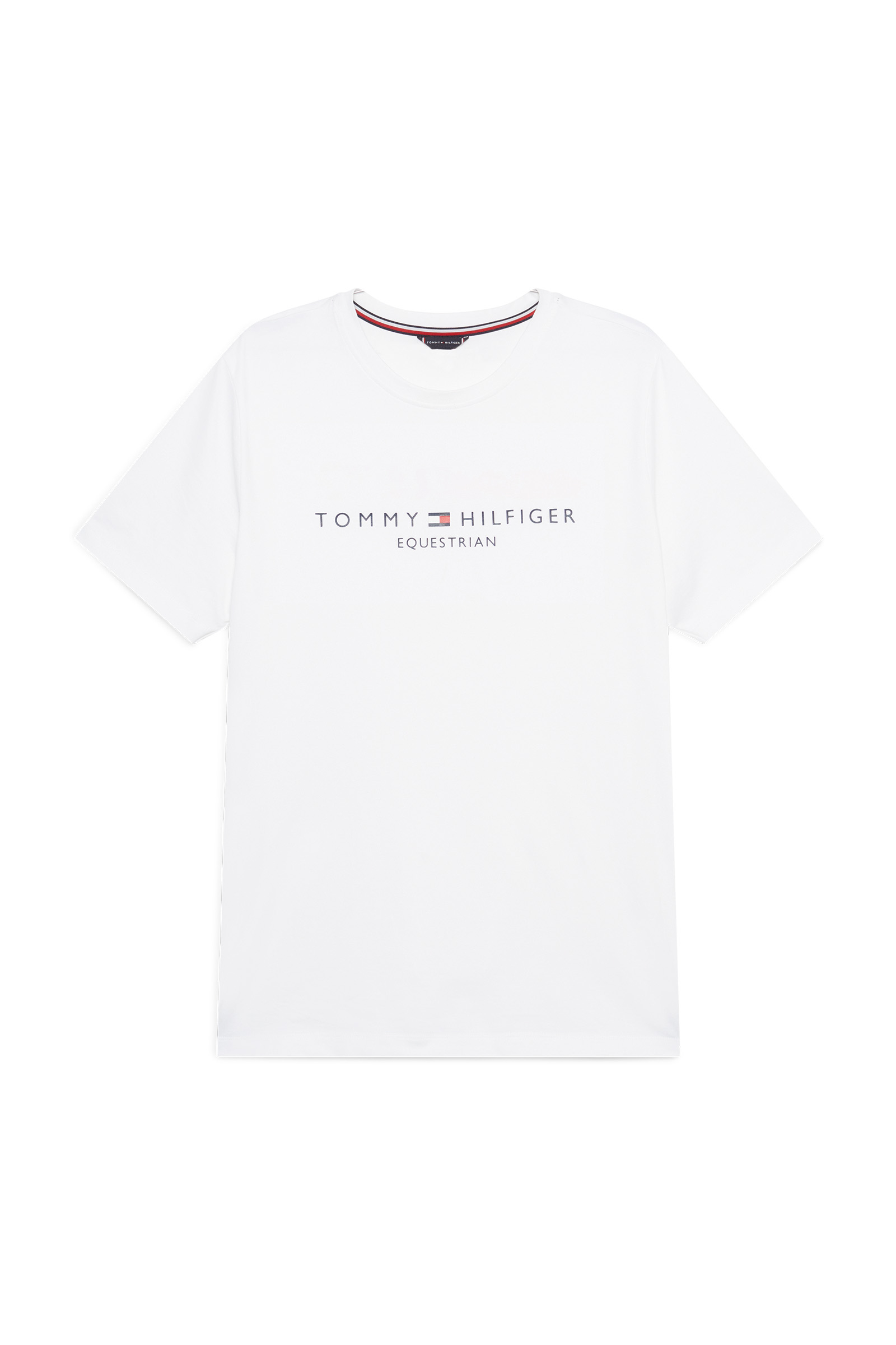 Th Optic White Tommy Hilfiger Equestrian Williamsburg T-Shirt mit Motiv und kurzen Ärmeln