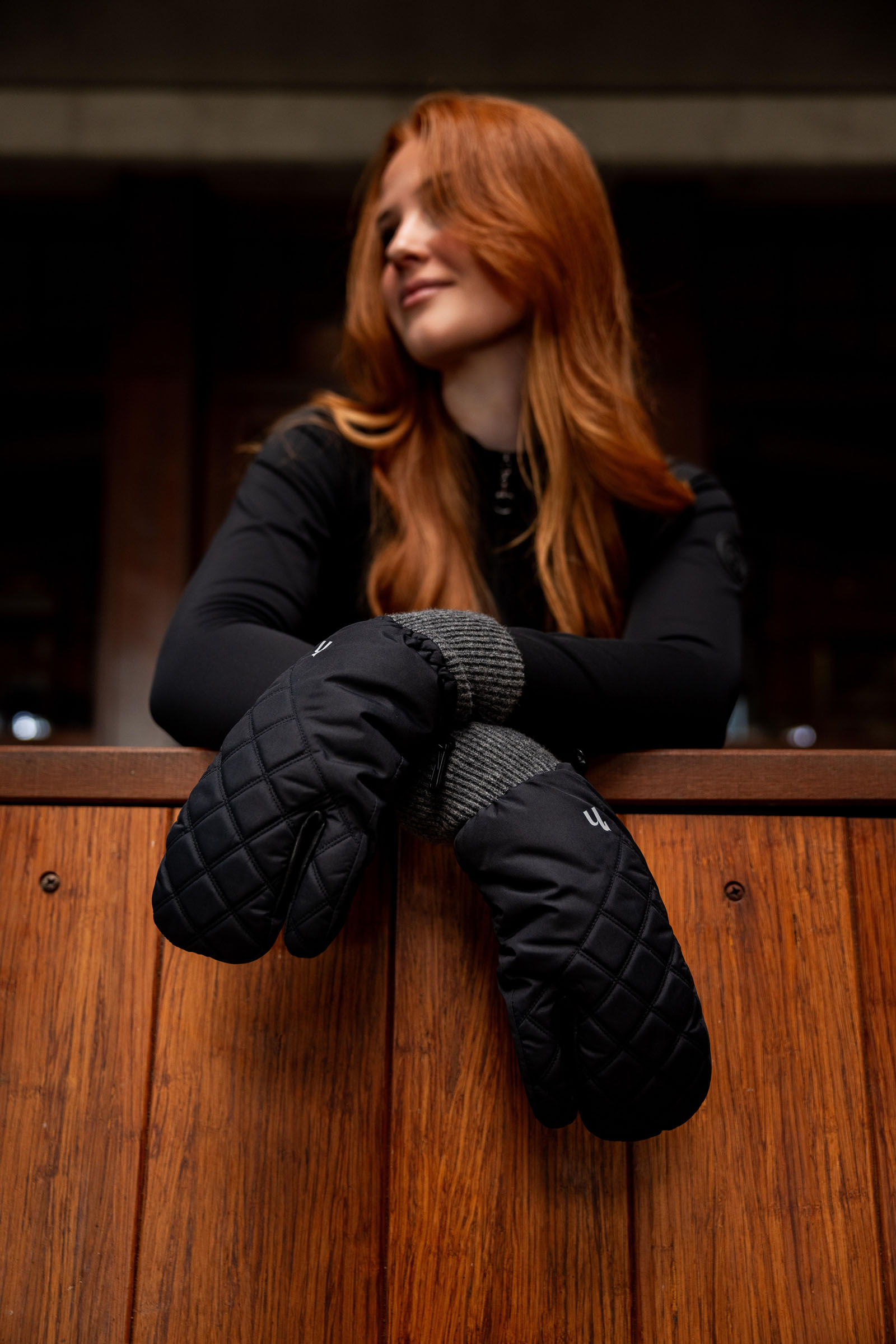 Horze gefütterte 3-Finger-Fäustlinge für den Winter