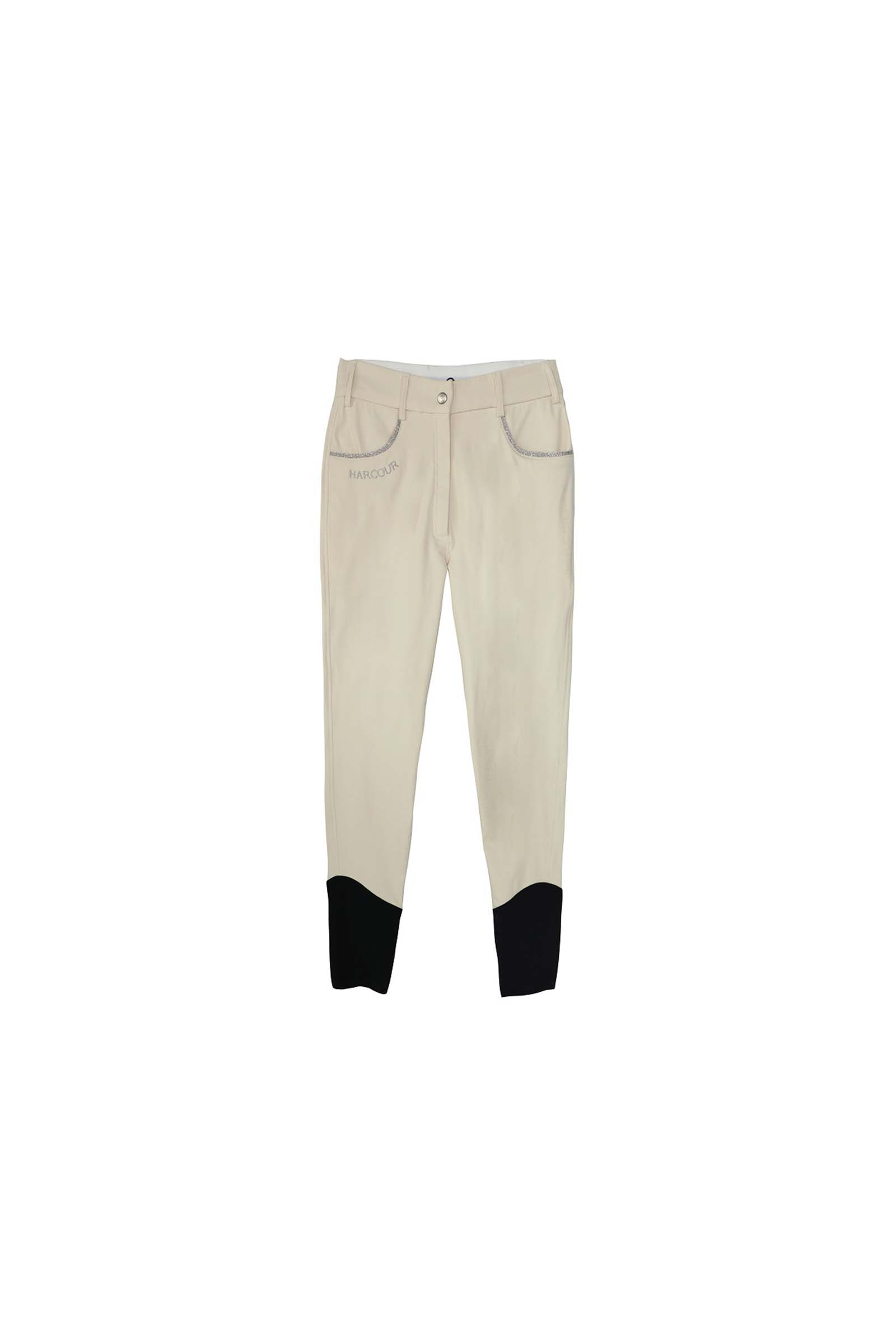 Beige Harcour Jaltika Reithose mit Kniebesatz für Damen mit Fix Grip